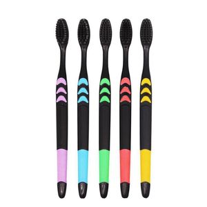 Toothbrush 10 Pieces Packed Soft Bristle Bamboo Charcoal Black Hair UltraFine Beauty Health Dental Couple Suit Tandenborstel 230517
