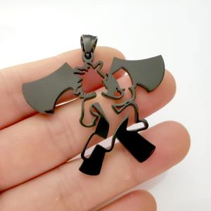 Große Geschenke für Herren, 5,1 cm, Juggalo Hatchetman-Anhänger, Charms, Edelstahl, ICP-Hip-Hop-Halskette, 76,2 cm Kugelkette