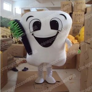 Performance white tooth Mascot Costume High quality Carnival Festival dress Halloween Christmas Unisex Outdoor Advertising Outfit Suit