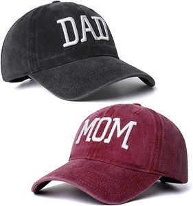 ボールキャップQisin Mom and Dad Baseball Cap Fishing Men Outdoor Women Washed Wear chppgity Andounking Hats 3D Embroidery 230517