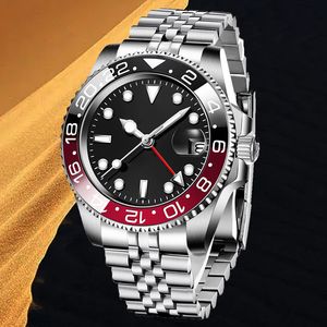 Luxe Men Automatic Mechanical AAA All rostfritt stål Keramikklocka Fällbar spännevattentät super Bright Moonlight Sapphire Watches Dhgate