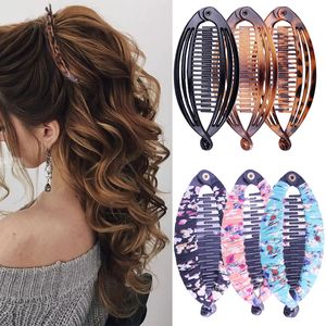 Hårklämmor Barrettes Stor spraymålad hårnål Ponytail Banana Hair Clips Clincher Combs for Women 230517