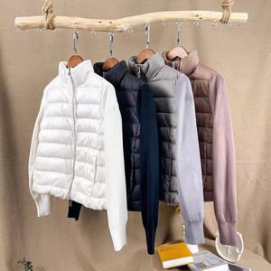 Ceketler Kadın Palto Tasarımcı Aşağı Dış Giyim Patchwork Örgü Haligan Uzun Kollu 4 Moda Moda Gevşek Kadın Bahar Sonbahar Stand Yaka Boyutu S-L