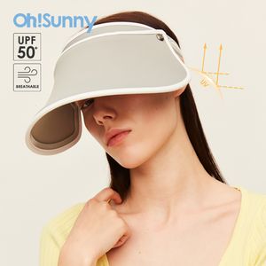 Visiere OhSunny Summer Sun Visor Cap Outdoor Sunhats Sport Protezione UV UPF50 Protezione solare Cappelli Donna Panama Chapeu Feminino Cappello da ciclismo 230516