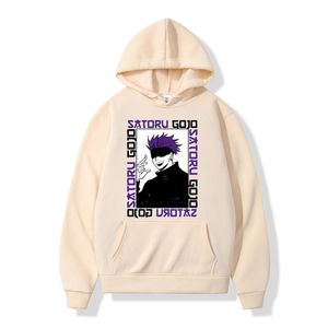 Moletom de moletom de moletom de capuz masculino jujutsu kaisen gojo satoru homens harajuku velo masculino capuz unisex masculino com capuz de roupas de rua de rua