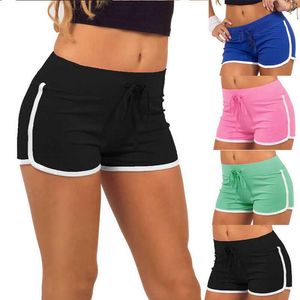 Kvinnors shorts gym fitness sport shorts kvinnor damer byxor gym yoga mini shorts randig dans sport fitness stretch p230517