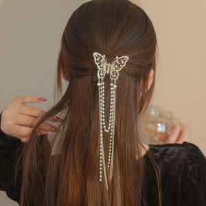 sBarrettes Korean Butterfly Pearl Tassel hair clip Women crystal Simple hair claw clip Shark crab Clips girls Hairpin Hair Accessories 230517