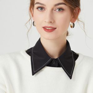 Bow Ties White/Black Lapels Fake Collars Shawl For Women Shirt Solid Half-shirt False Collar Ladies Detachable Sweater Faux Col