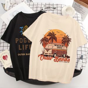 女性S TシャツKaus Pogue Life Outer Banks Estetika Wanita North Carolina Outerbank Harajuku Uniseks Grafis Atasan Perempuan 230517