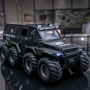 Diecast Model car 1 24 Russia Avtoros Shaman 8x8 ATV Armored Car Model Alloy Toy Car Boy off-road Vehicle Car Model Gift 230517