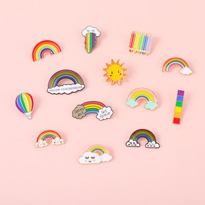 11 stylów kreskówek Rainbow Clouds Enamel Pin Kolorowe broszki Kolekcja metalowych pinów broszka