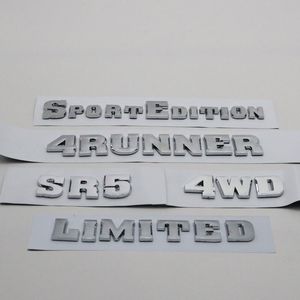 Voor Toyota 4Runner 2003-2009 Sport Edition 4WD Limited SR5 Emblem Car Body Stcker ABS Chrome Silver Logo Namebadge Decal