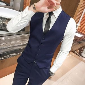 Mäns västar m-5xl plus size Men's Slim Fit Mens Suit Vest Casual Man formella busins ​​manlig väst Gilet Homme xxxxxl