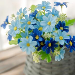 Dekorative Blumen, europäische Seidengänseblümchen, romantische künstliche DIY-Hochzeitsstrauß, Heim-, Tisch- und Bürodekoration