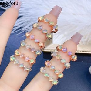 Med sidogenor Cincin Opal Alami Baru 925 Wanita Perak Warna Warni Mewah Elegan C Dan 230517