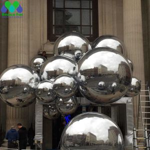 Dazzling Giant Outdoor Silvery Inflatable Mirror Ball For Disco Party Decoration 50cm 1meter Inflatable Mirror Spheres