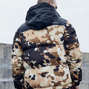 Men's Down Down European and American Tide Brand Cotton Cotton Jacket Winter Jacket 2023 Stand-Up Collar Camouflage Men