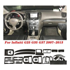 Car Stickers For Infiniti G25 G35 G37 2 Door Coupe Carstyling 5D Carbon Fiber Interior Center Console Color Change Molding Sticker D Otkgy