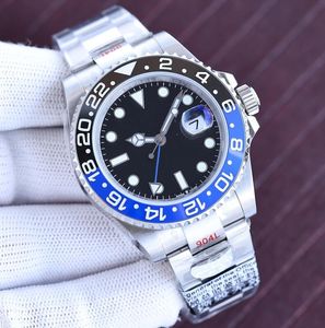 Titta på designer Mens GMT Movement Watches Automatisk mekanisk titta på full rostfritt stål Lysande vattentäta kvinnor armbandsur Montre