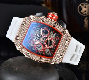Мужские роскошные часы для отдыха, часы с бриллиантами, золотой стальной корпус, кварцевые спортивные часы, мужские дизайнерские часы RM 2023