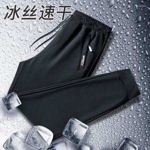 Men's Pants 2023 Ice Silk Light Summer Silky Quick-drying Sports Casual Loose Trousers