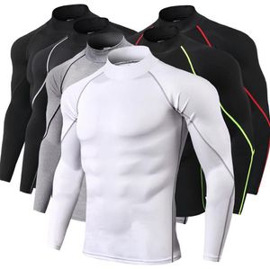 Herren T-Shirts Männer Bodybuilding Gym Sport Top Quick Dry Laufshirt Langarm Kompression Sportbekleidung Fitness Tight