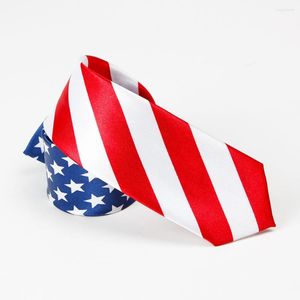Fliegen 5 cm schmale Krawatte, amerikanische/USA-Krawatte, Flaggendruck, lässig, Damen, Polyester, gewebt, klassisch, für Herren, Party, Hochzeit, Krawatte, Krawatte