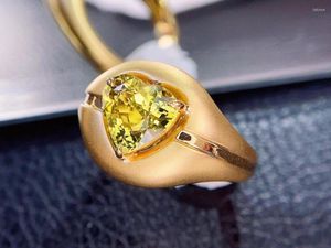 Klusterringar hjy chrysoberyl real 18k guld naturliga ädelstenar 2.53ct kvinnliga bröllop för kvinnor fin ring