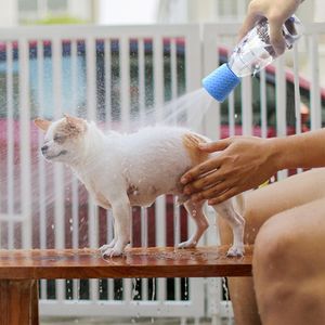 Soffione doccia in silicone per animali domestici Prodotti per la pulizia del bagno per cani e gatti all'aperto doccia portatile per fiori da bagno per animali domestici