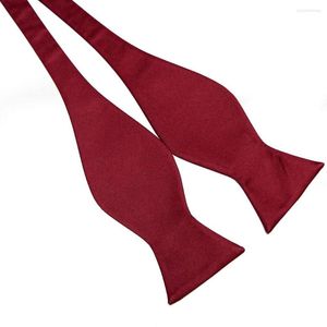 Bow Ties 2023 Solid Color Bowties Self Tie Knots Men's Butterfly Necktie Bowknot