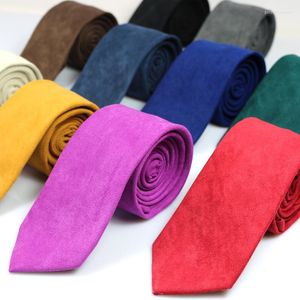 Yay bağları Erkekler düz renkli yumuşak İngiliz eğlence 6cm Süper Sıska Tie Fabrika Doğrudan Stok Süet Knapılar
