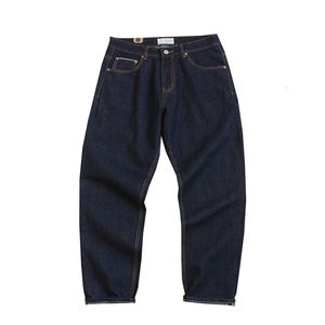 Herrenjeans Rote Stoffjeans für Herren, stark gewaschen, klein, gerade, japanische Retro-Hose aus dunklem, robustem Denim 230516