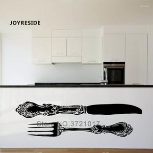 Adesivos de parede garfo e adesivos de faca decalques de arte de cozinha decalque caseiro decoração moderno estilo wm131wall adesivoswall