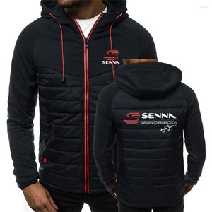 Herren Hoodies Ayrton Senna 2023 Herren Winter Reißverschluss Hoodie Wasserdichte Baumwolljacke Lässige Patchwork Warme Mäntel Verdicken Pullover Tops