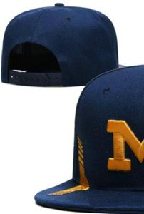 2023 All Team Fan's USA College Michigan Baseball Adjustable Wolverines Hat On Field Mix Order Size Closed Flat Bill Base Ball Snapback Caps Bone Chapeau A1