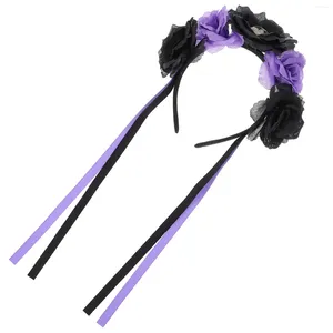 Bandane Fascia per capelli da donna messicana Halloween Rose Floral Veil Flower Hair Band Dead