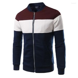 Jackets masculinos 2023 Jaqueta masculina Cor correspondente ao pescoço redondo uniforme de beisebol de mangas compridas adequado para roupas esportivas ao ar livre de primavera