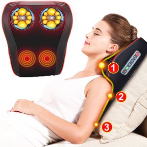 Full Body Massager Electric Heating Massage Pillow Shoulder Back Kneading Neck Massager Health Care Relaxation Equipment Muscle Pain Relief Home 230517