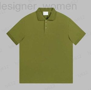 Camisetas masculinas designers masculino Tops Roupos de primavera de verão Moda verde escura Moda casual Classic Brand Pattern PRIMED PRIMENTE LAPEL POLO CAMISTA MENINAS T-SHISTS 0206 41AV