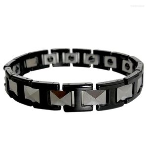 Länkarmband pyramid keramiska magnetiska armband kvinnor terapi artrit helande energi