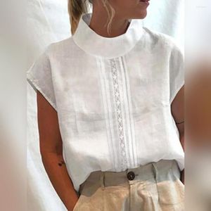 Women's Blouses Fashion Women Blouse 3D Cutting Retro Tops Hollow Out Solid Cotton Linen Summer Shirt Dressing Up