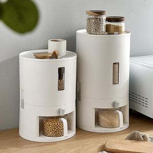 Organisation 610 kg ris hink insektsfast förseglade kaffebönor cylinder rund rismjöl hem förvaring tank hushåll ris lagringslåda