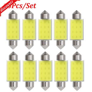 New 10Pcs/Set C5W C10W LED COB Bulbs Car Interior Reading Light Auto Festoon Light Super Bright Lights Car License Plate Trunk Lamp