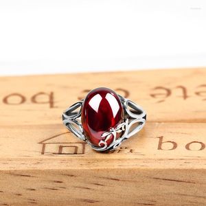 Cluster Rings Zhjiashun Vintage Natural 925 Серебряное серебро для женщин драгоценное камень ретро -тайские украшения дракоза дизайн