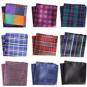 Bow Ties 25cm Pocket Square Handkerchief Accessories Plaid Colors Vintage Business Suit Breast Scarf