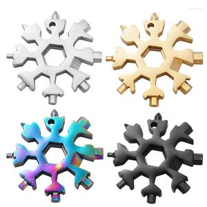 Keychains Spot Explosion Models Multifunctional Snowflake Wrench Tool Card Hexagonal Octagonal Multi-purpose Outdoor Universal Keyc