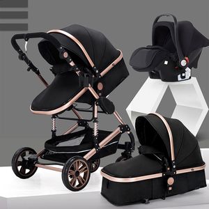 Baby Stroller with Car Seat Folding 3 in 1 Toddler Hand Push Universal Rotatable Functions Portable Sleep Prams Good Trend Newborn Travel Ba02 F23