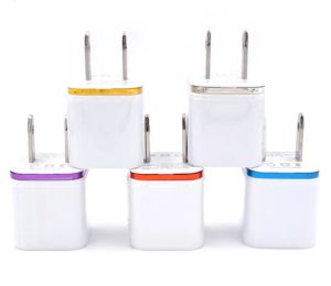 Hochwertiger 5V 2,1 1A Doppel-USB-AC-Reise-US-Wandladestecker, viele Farben zur Auswahl, sehr beliebt auf der ganzen Welt, schneller Versand