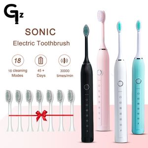 Toothbrush GeZhou N105 Sonic Electric Adult Timer Brush USB Rechargeable Tooth es with 8pcs Replacement Head 230517