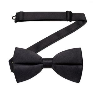 Бобовые галстуки Классические черные атласные мужчины и мальчик-бабочка для свадебной рубашки аксессуары мода регулируемая галстук отец сын